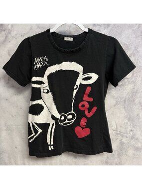 Agnes B Maya Maxx Love Cow T Shirt Womens Small